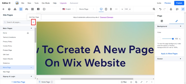 View of How To Create A New Page On Wix Website | Wiksit